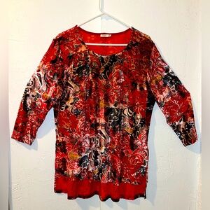Symple nyc Red and Black Paisley Print Tunic